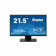 Ecran IIYAMA 21,5" Tactile PCAP 10 points 1920x1080 dalle IPS ultra mince VGA HDMI DisplayPort Haut-parleurs 250cd/m² 1000:1  5ms VESA 100x100 / T2252MSC-B2