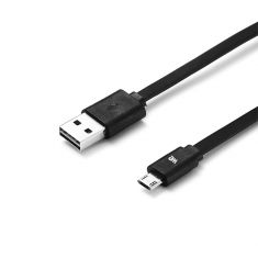 Câble USB/micro USB plat 1m noir - reversible