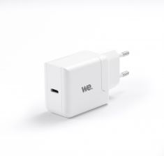 WE Bundle Chargeur Secteur + Câble Chargeur : Câble USB-C/Lightning Sortie Max 20W / Power Delivery 3.0 Mince, léger et pratique. Blanc