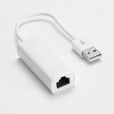 Adapateur USB2.0 mâle/RJ45 femelle blanc - compatible 10/100Mbps Plug&Play