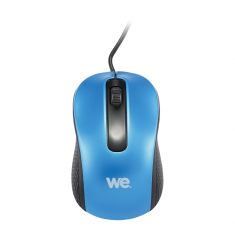 Souris filaire WE 1200DPI , USB, longeur câble 1.5m finition métalliq bleue