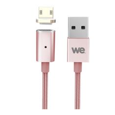 Câble USB/micro USB magnétique or rose - nylon tressé - 1.20m