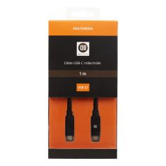 Câble USB-C 3.1/USB-C mâle/mâle 1m - noir new connecteur tablette/smartphone