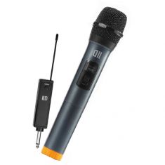 Microphone dynamique DII Sans fil, ecran LED, Omnidirectionn recepteur rechargeable jack 6.35mm ORANGE
