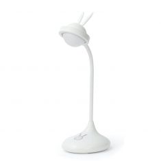 Lampe enfant en forme de lapin touche tactile, rechargeable tête en silicone , rotative blanc