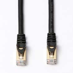 Câble RJ45 droit couleur noir - 10m S/STP Cat 8 avec snagless et connecteurs en or