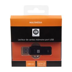 Lecteur de cartes SD & micro SD USB 3.0 - port USB mâle