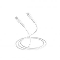Câble USB-C/USB-C 2.0 Male/Male - 25W - Longueur 1M - Blanc - en sachet