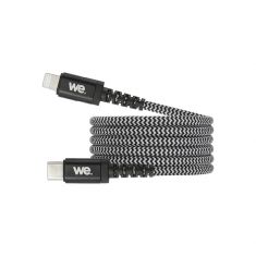 Câble USB-C/Lightning nylon tressé 1m - noir & blanc Charge rapide Connecteurs en métal