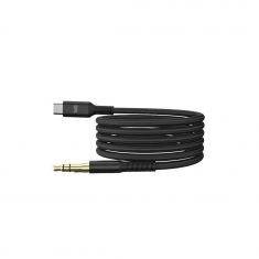 Câble USB-C/Jack Mâle 1.20m Nylon tressé noir