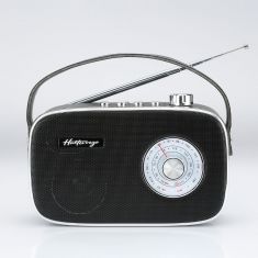 Radio Halterrego style rétro AM/FM, BT V5.0, lecteur USB et carte micro SD, 3w RMS, Aux IN et prise casque. Adaptateur ou port USB-C, Noir
