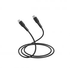 Câble USB-C/USB-C 2.0 Male/Male - 25W - Longueur 1M - Noir - en sachet