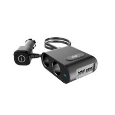 Chargeur de voiture WE - 90W Max 2 prises allume cigare adaptateur + 2 Ports USB 2.4A pour smartphone tablette, PC, GPS et plus encore...