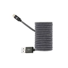 Câble USB/Lightning nylon tressé 2m - noir & blanc + de longueur + de confort