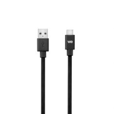 Câble USB-C mâle/USB A mâle plat 1 m - USB 3.1 gen 2 - noir ne s'emmêle pas
