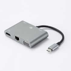 Hub USB-C universel pour Macbook et PC - 5 ports : USB 3.0 + USB-C - Argent