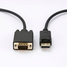 Câble VGA/DisplayPort 1.2 Male/Male - Longueur 2M - Noir - en sachet