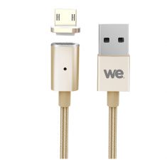 Câble USB/micro USB magnétique or - nylon tressé - 1.20m