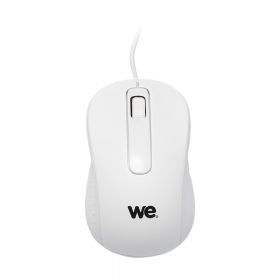 Souris filaire WE 1200DPI , USB, longeur câble 1.5m finition métallique blanche