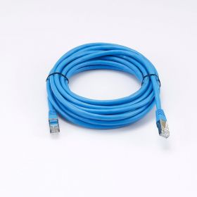 Câble RJ45 Male/Male droit CAT6 F/UTP - Longueur 5M - Bleu - en sachet