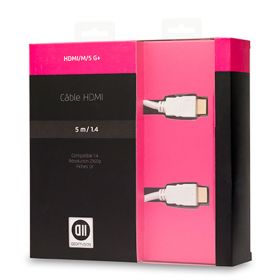 Câble HDMI mâle/mâle blanc 5m