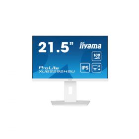 Ecran IIYAMA 21,5" Blanc IPS ULTRA MINCE 0.4ms 100Hz 1920x1080 250 cd/m² HP 1xHDMI 1xDisplayPort 4xUSB-HUB (3.2) 15cm pied réglable en hauteur Pivot TCO