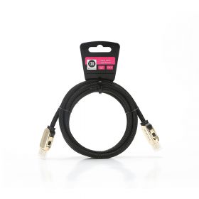 Câble High Speed HDMI 1m50 tressé connecteurs Or Accroche Cavalier