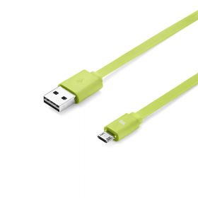 Câble USB/micro USB plat 1m vert - reversible